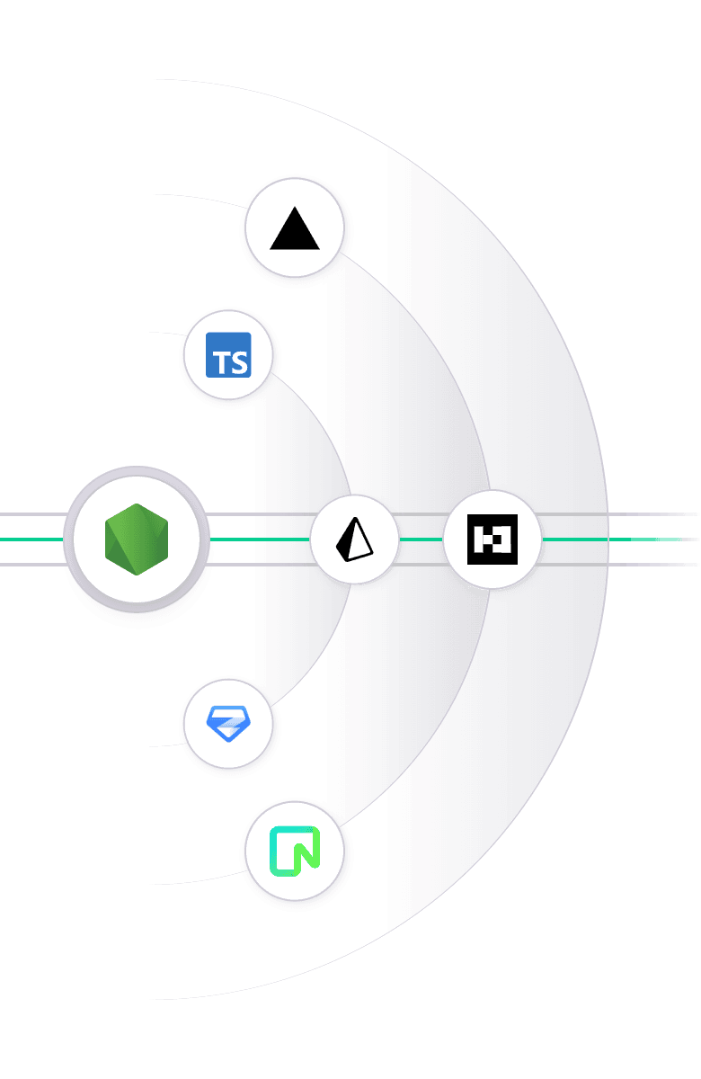 Illustration displaying various backend technologies