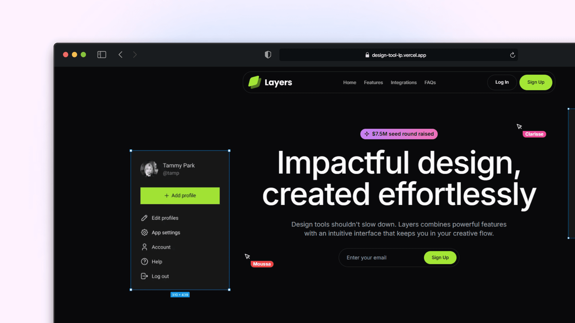 Layers Landing Page